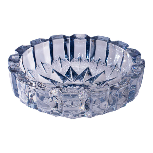 Exquisite Gem-Cut Glass Ashtray | Side View