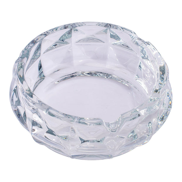 Exquisite Faceted Glass Ashtray | Clear | Top View