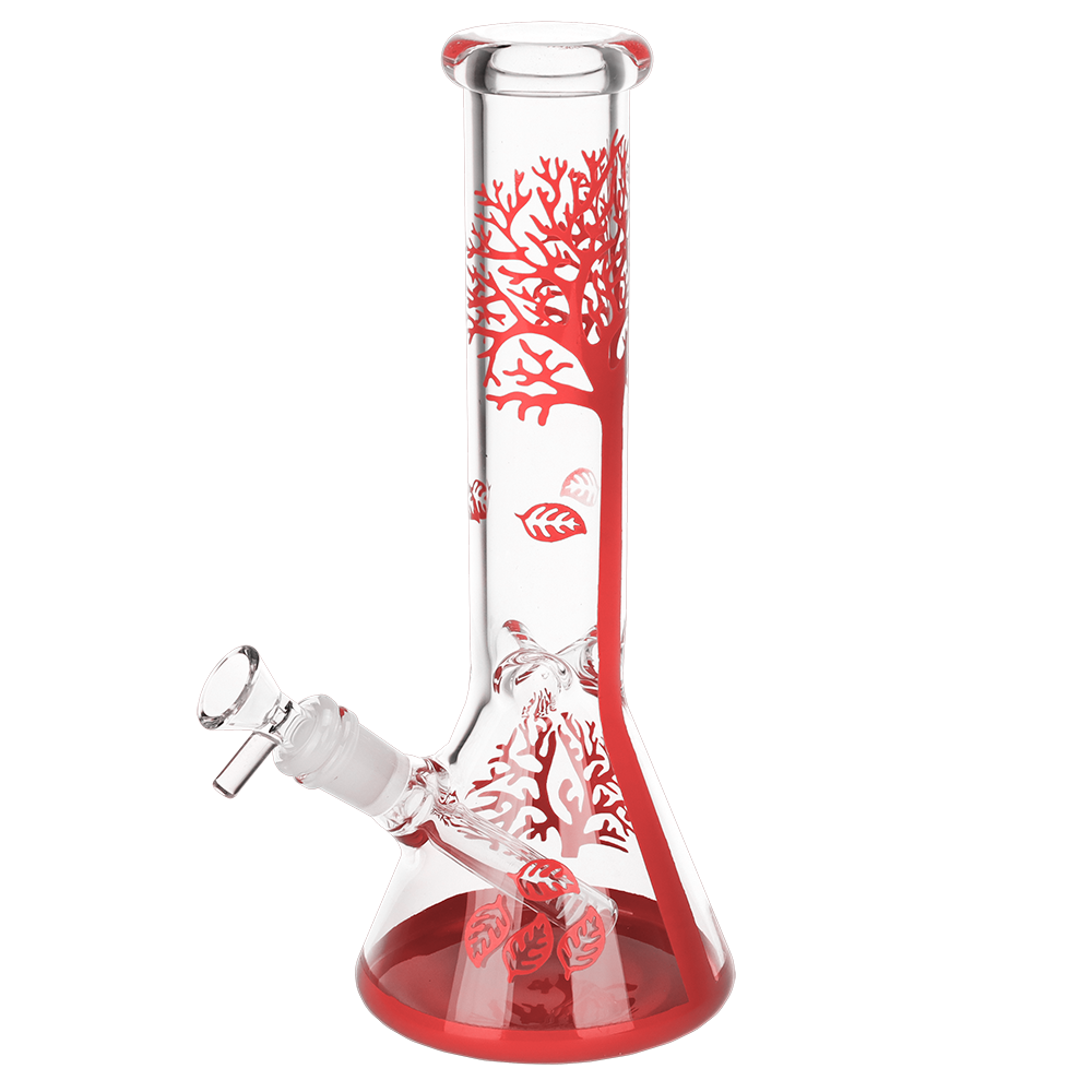 Falling Leaves Beaker Bong | Red