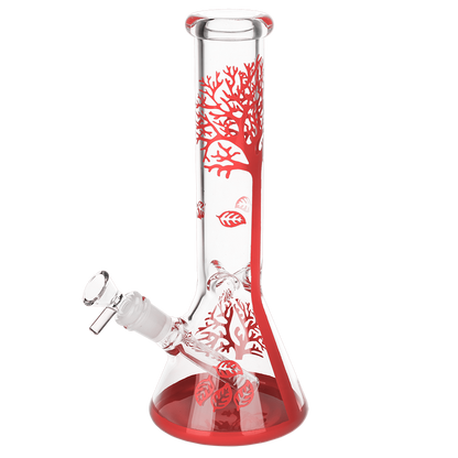 Falling Leaves Beaker Bong | Red