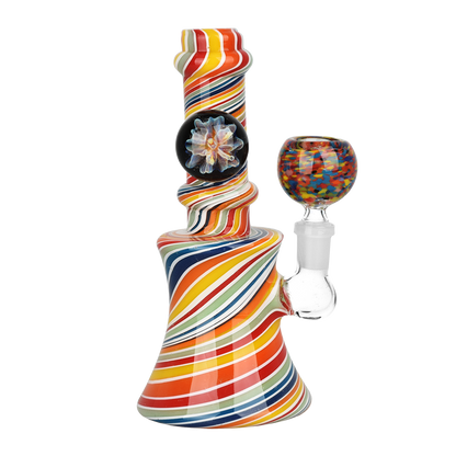 Flowering Rainbow Ripple Bong | Style 3