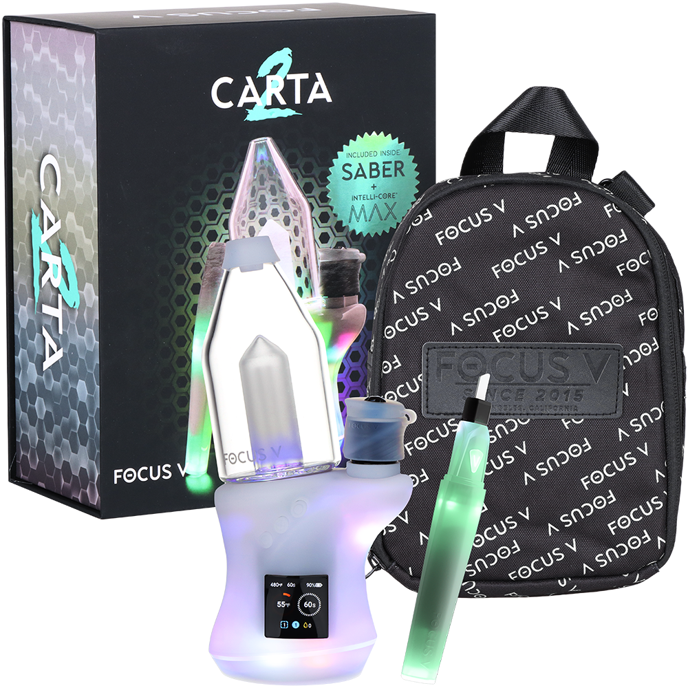 Focus V Carta 2 MAX Electric Dab Rig & Saber Hot Knife Bundle | Limited Edition Clear 