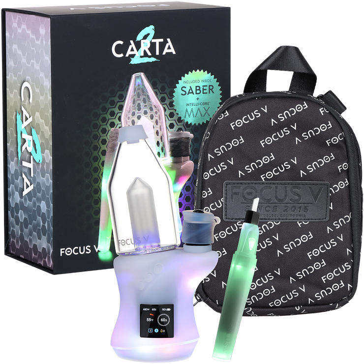Focus V Carta 2 MAX Electric Dab Rig & Saber Hot Knife Bundle | Limited Edition Clear 