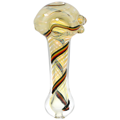 Fumed Rasta Swirl Spoon Pipe | Top View