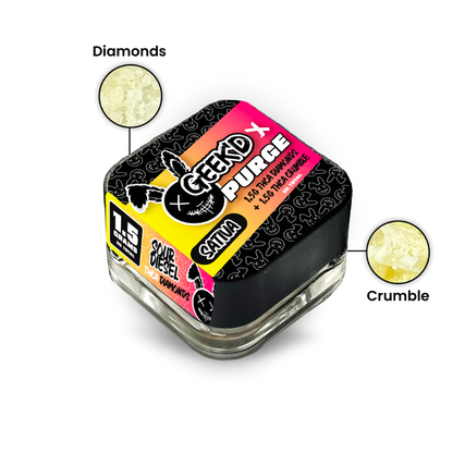 GEEK'D x PURGE THCA Diamonds & Crumble | Sour Diesel & Maui Wowie