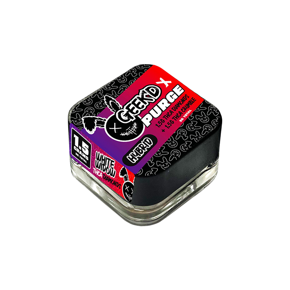 GEEK'D x PURGE THCA Diamonds & Crumble | White Widow & Runtz OG | 3 Gram Jar