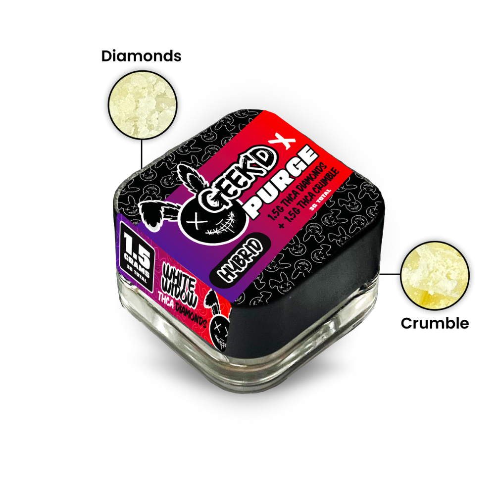 GEEK'D x PURGE THCA Diamonds & Crumble | White Widow & Runtz OG