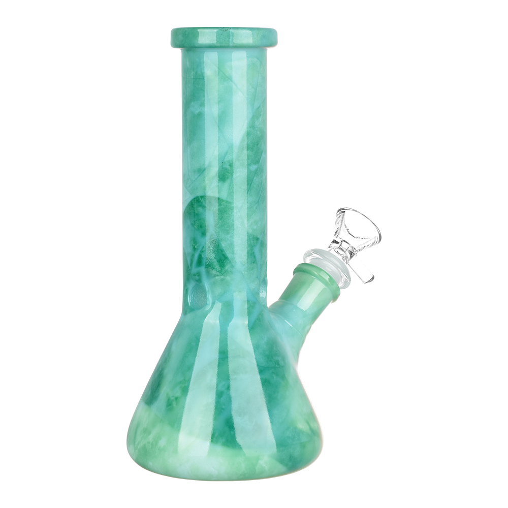 Gemstone Glass Beaker Bong | Green Jade