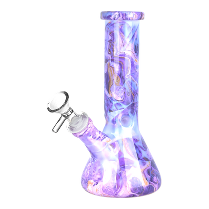 Gemstone Glass Beaker Bong | Purple Amethyst