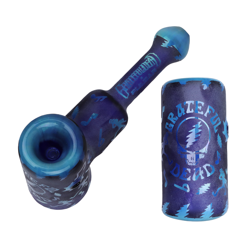 Grateful Dead x Pulsar Etched Hammer Bubbler | Ethereal Music | Front & Top Views