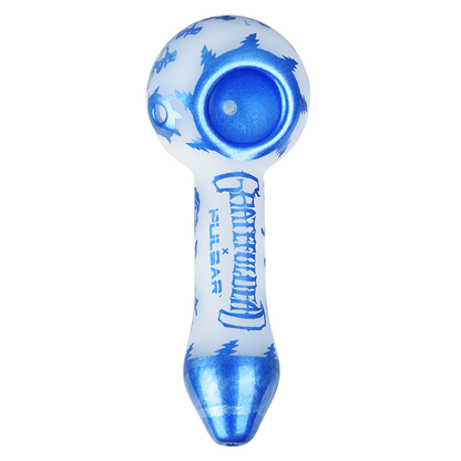 Grateful Dead x Pulsar Etched Spoon Pipe | Blue Sky Dancing Skellies | Top View
