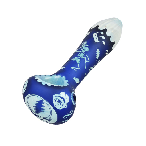Grateful Dead x Pulsar Etched Spoon Pipe | Steal Your Face | Frontal Top View