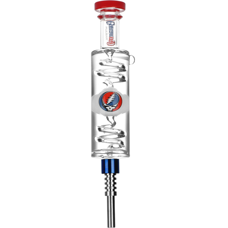 Grateful Dead x Pulsar Glycerin Dab Straw & Dab Dish | Stealie | Front View