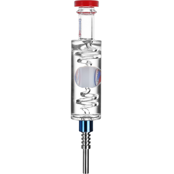 Grateful Dead x Pulsar Glycerin Dab Straw & Dab Dish | Stealie | Side View