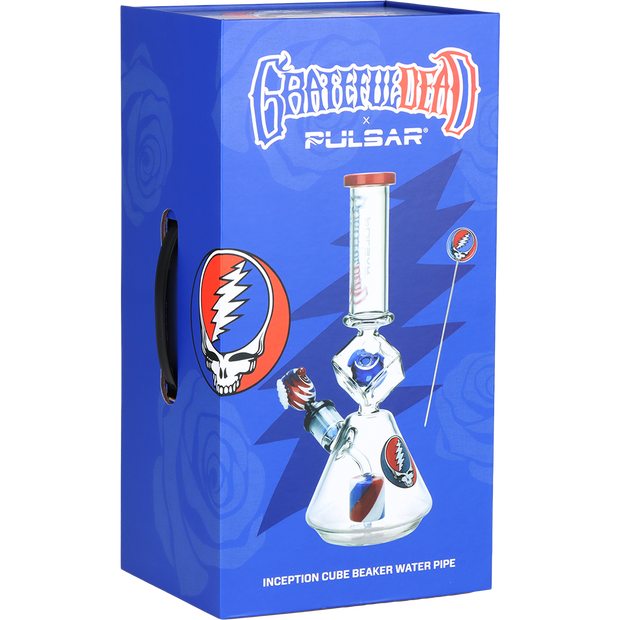 Grateful Dead x Pulsar Inception Cube Beaker Bong Set | Gift Box Packaging