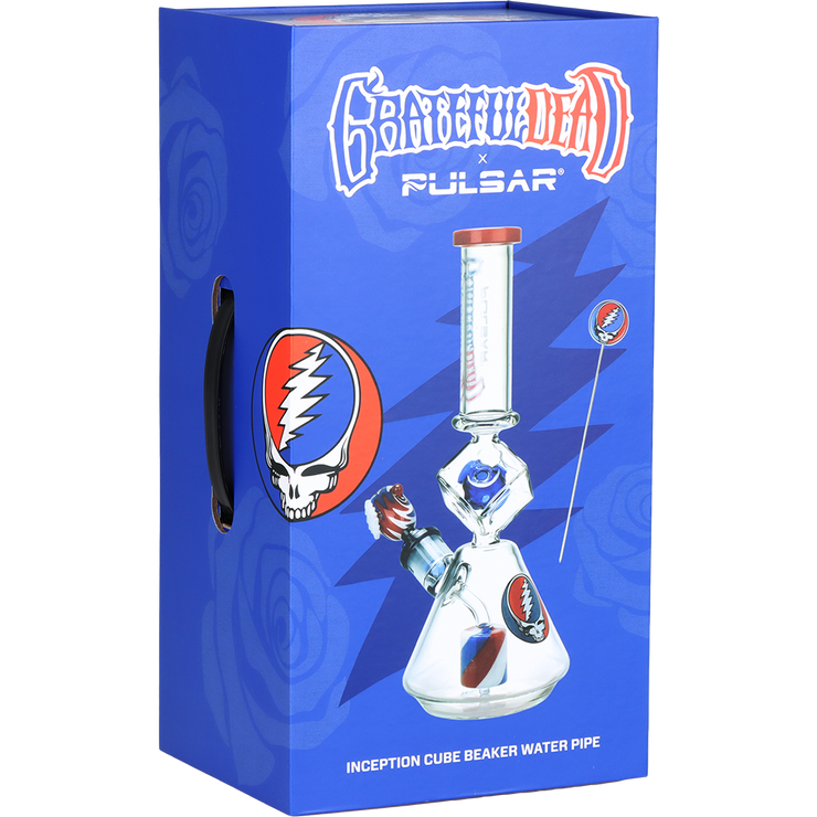 Grateful Dead x Pulsar Inception Cube Beaker Bong Set | Gift Box Packaging