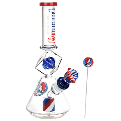 Grateful Dead x Pulsar Inception Cube Beaker Bong Set | Front View