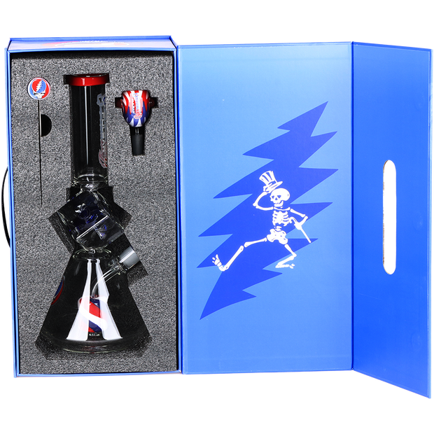 Grateful Dead x Pulsar Inception Cube Beaker Bong Set | Gift Box Packaging | Open View