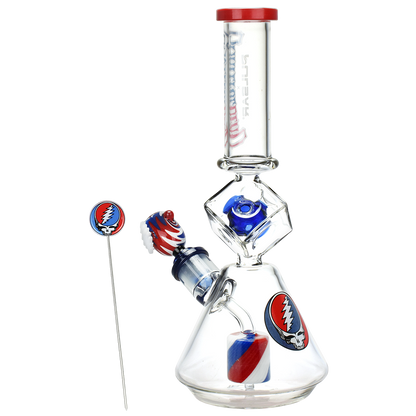 Grateful Dead x Pulsar Inception Cube Beaker Bong Set | Back View