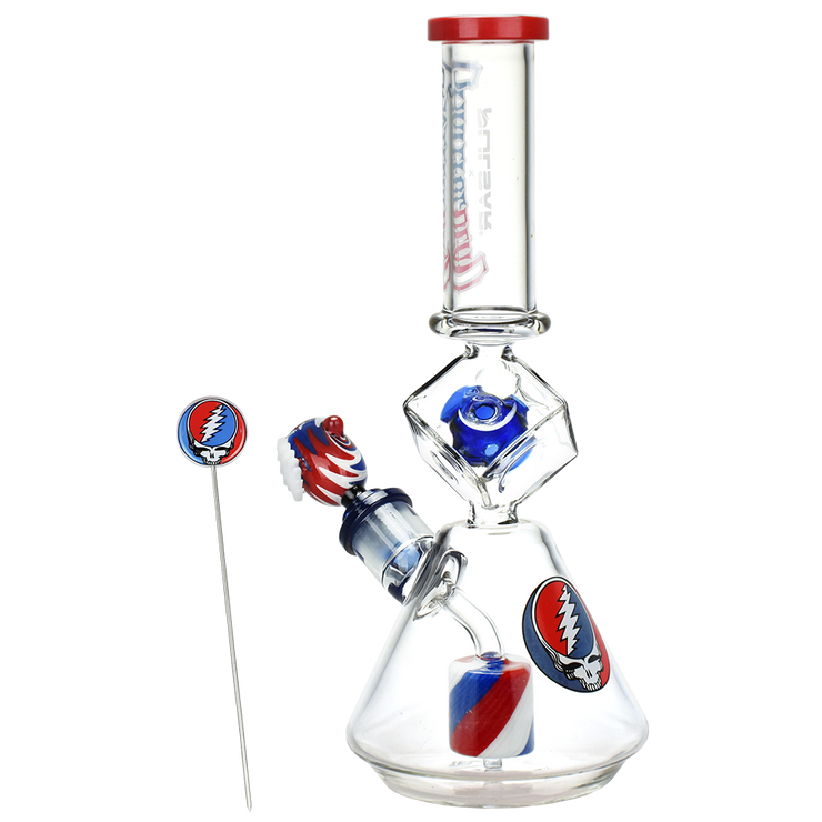 Grateful Dead x Pulsar Inception Cube Beaker Bong Set | Back View