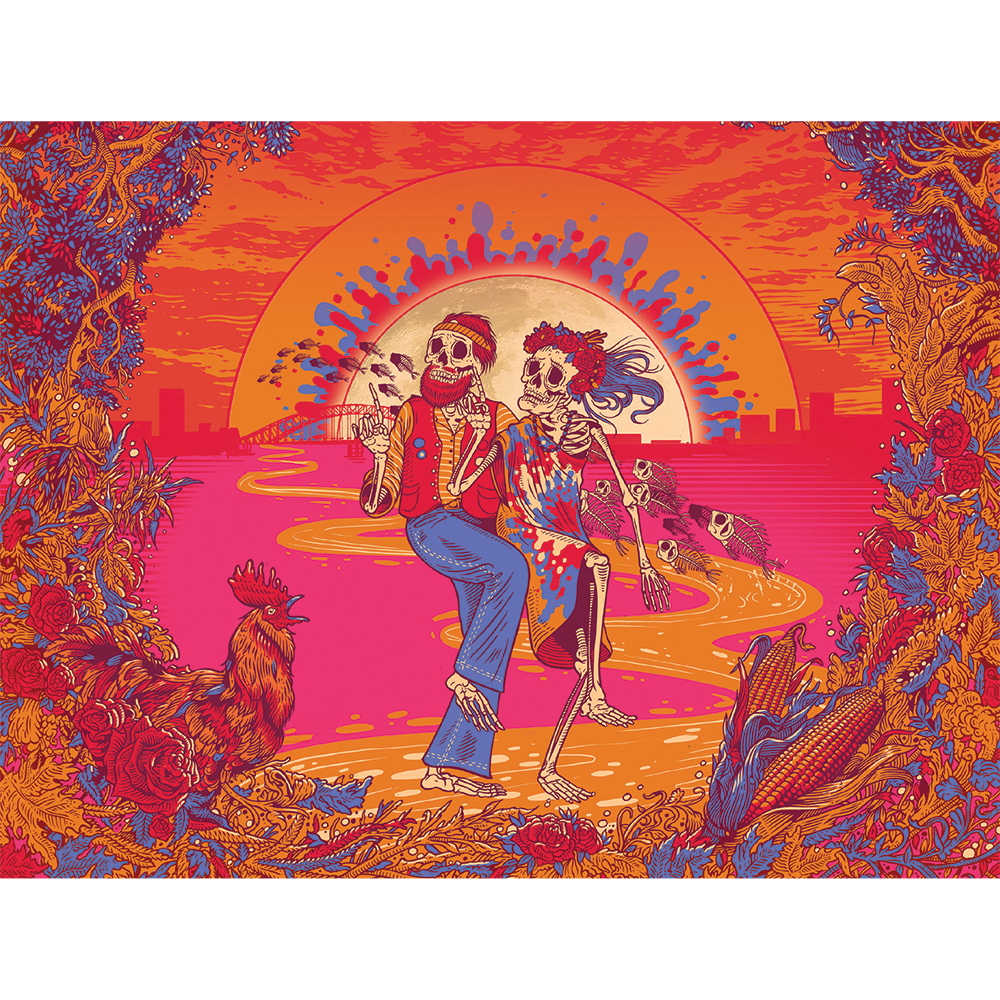 Grateful Dead x Pulsar Inside Print Sherlock Pipe | Sunset Dance | Album Art Full View
