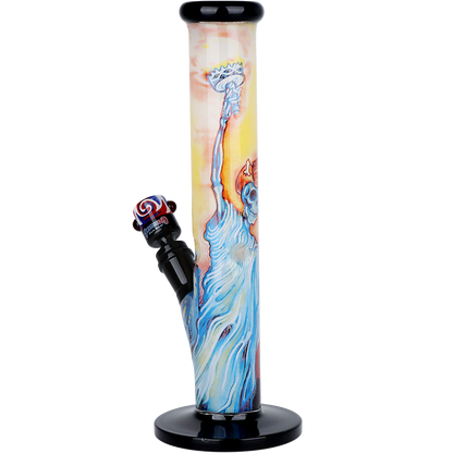 Grateful Dead x Pulsar Inside Print Straight Tube Bong | Freedom's Torch | Back View