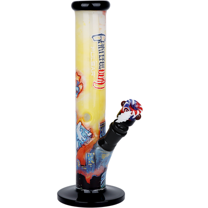 Grateful Dead x Pulsar Inside Print Straight Tube Bong | Freedom's Torch | Front View