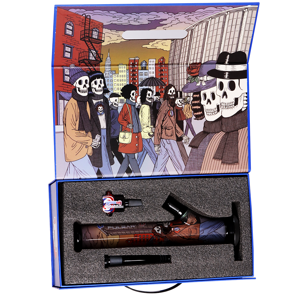 Grateful Dead x Pulsar Inside Print Straight Tube Bong | Street People | Packaging Open View