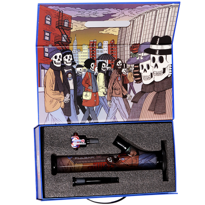 Grateful Dead x Pulsar Inside Print Straight Tube Bong | Street People | Packaging Open View