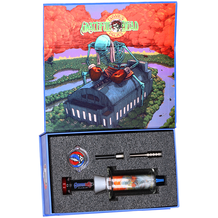 Grateful Dead x Pulsar Inside Print Vapor Vessel & Dab Dish | Boxer | Packaging Open View
