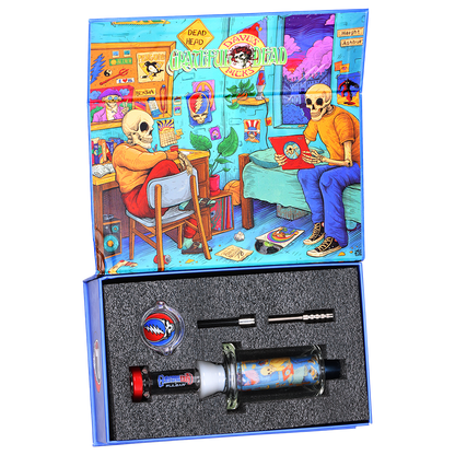 Grateful Dead x Pulsar Inside Print Vapor Vessel & Dab Dish | Deadhead Dorm | Packaging Open View
