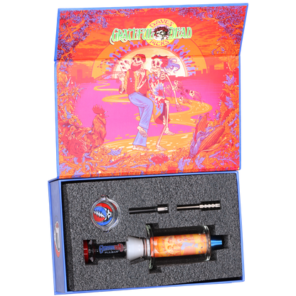 Grateful Dead x Pulsar Inside Print Vapor Vessel & Dab Dish | Sunset Dance | Packaging Open View