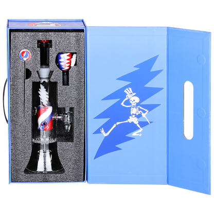 Grateful Dead x Pulsar Lightning Bolt Bong Set | Gift Box Packaging | Open View