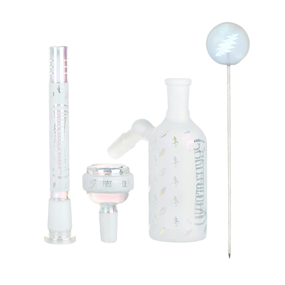 Grateful Dead x Pulsar Lightning Skellies Beaker Bong Set | Clear | Accessories