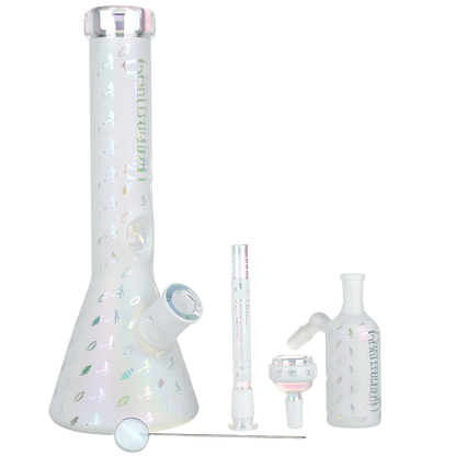 Grateful Dead x Pulsar Lightning Skellies Beaker Bong Set | Clear | Contents