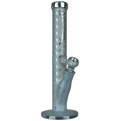 Grateful Dead x Pulsar Lightning Skellies Straight Tube Bong | Blue | Front View