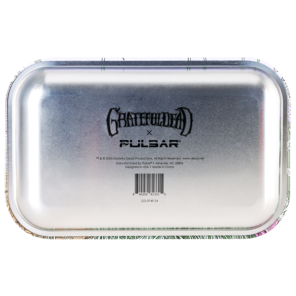 Grateful Dead x Pulsar Metal Rolling Tray | Flower Couple | Back View