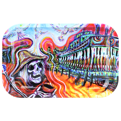 Grateful Dead x Pulsar Metal Rolling Tray | Steamboat | Front View