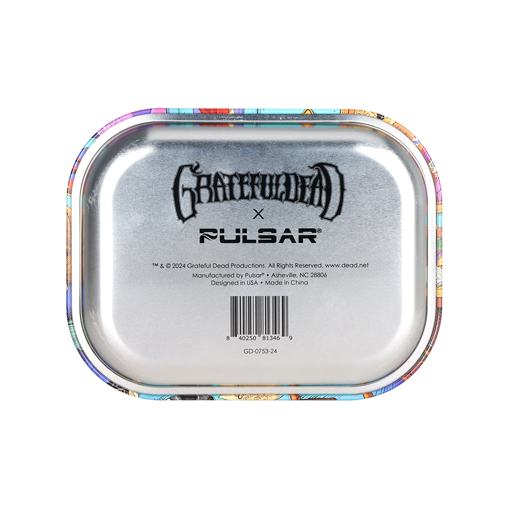 Grateful Dead x Pulsar Mini Metal Rolling Tray | Deadhead Dorm | Back View
