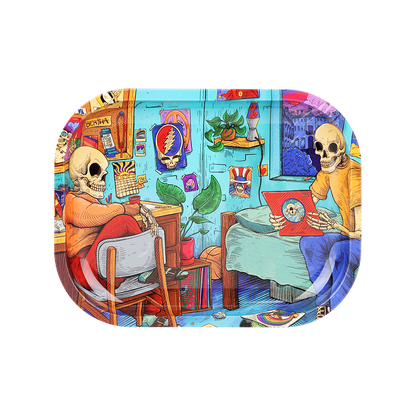 Grateful Dead x Pulsar Mini Metal Rolling Tray | Deadhead Dorm | Front View