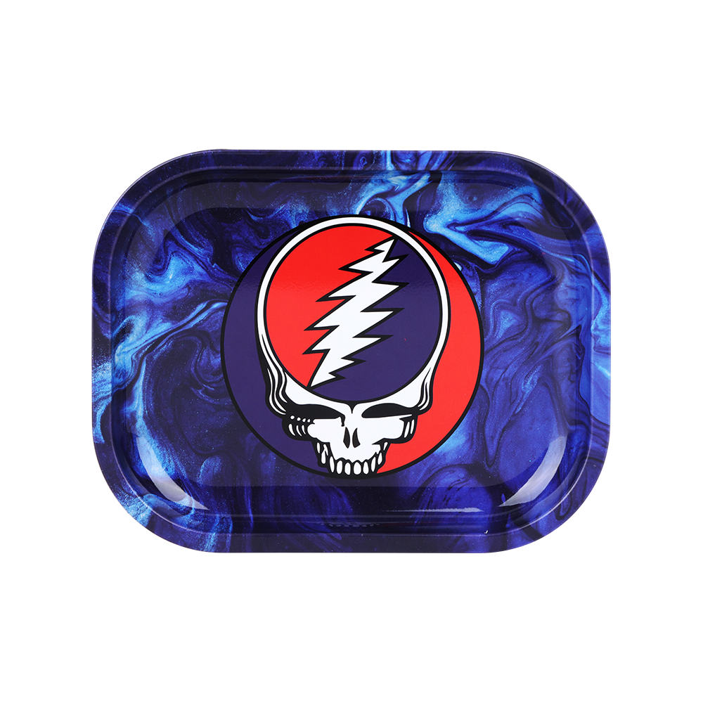 Grateful Dead x Pulsar Mini Metal Rolling Tray | Steal Your Face | Front View