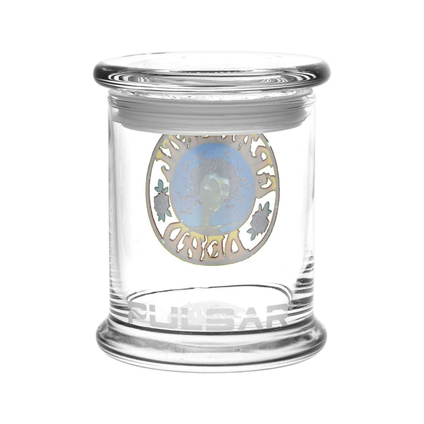 Grateful Dead x Pulsar Pop Top Jar | Skull and Roses Circle | Back View