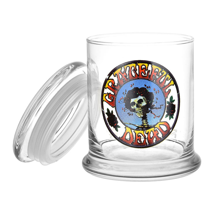 Grateful Dead x Pulsar Pop Top Jar | Skull and Roses Circle | Open View