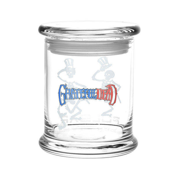 Grateful Dead Jar & Tray Bundle | Clear Pop Top Stash Jar | Top Hat Skeletons