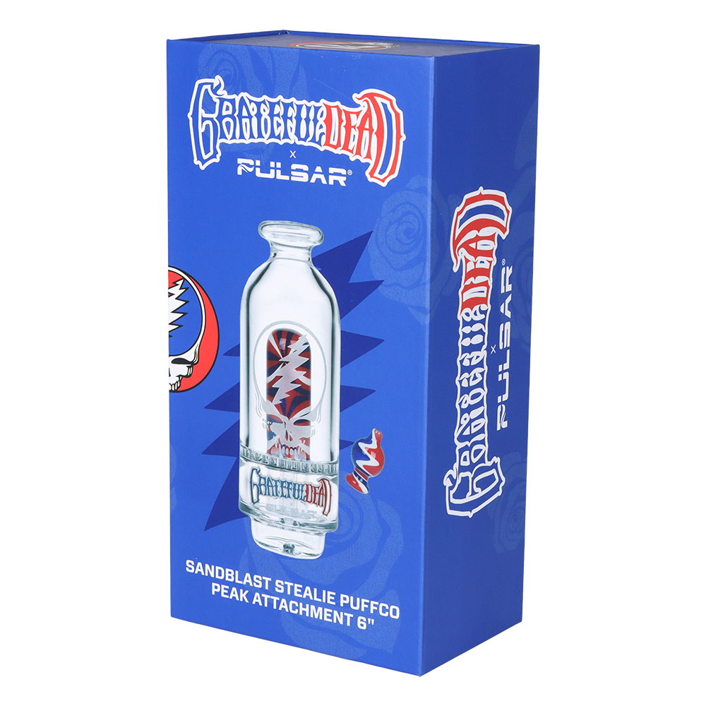 Grateful Dead x Pulsar Sandblasted Stealie Rig Set for Puffco Peak Series | Gift Box Packaging
