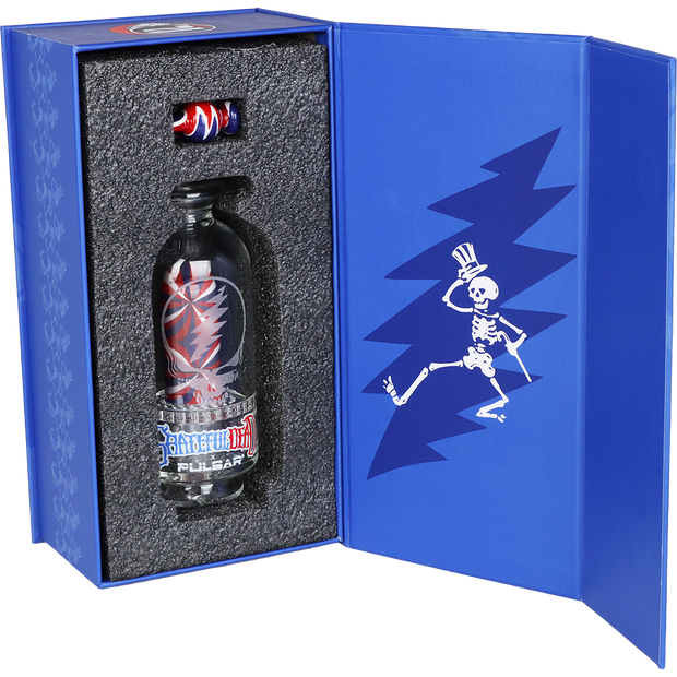 Grateful Dead x Pulsar Sandblasted Stealie Rig Set for Puffco Peak Series | Packaging Open View