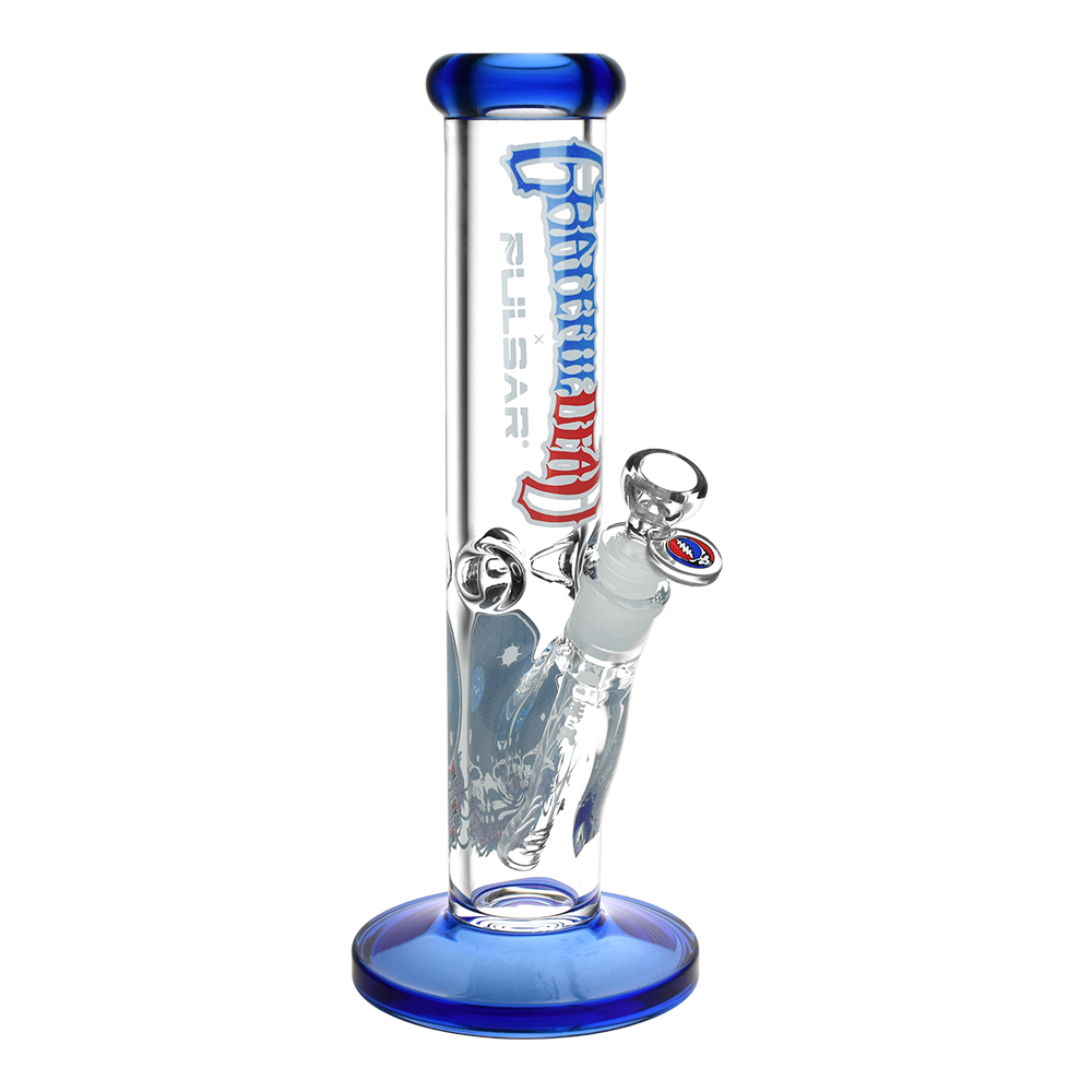 Grateful Dead x Pulsar Space Your Face Straight Tube Bong | Front View