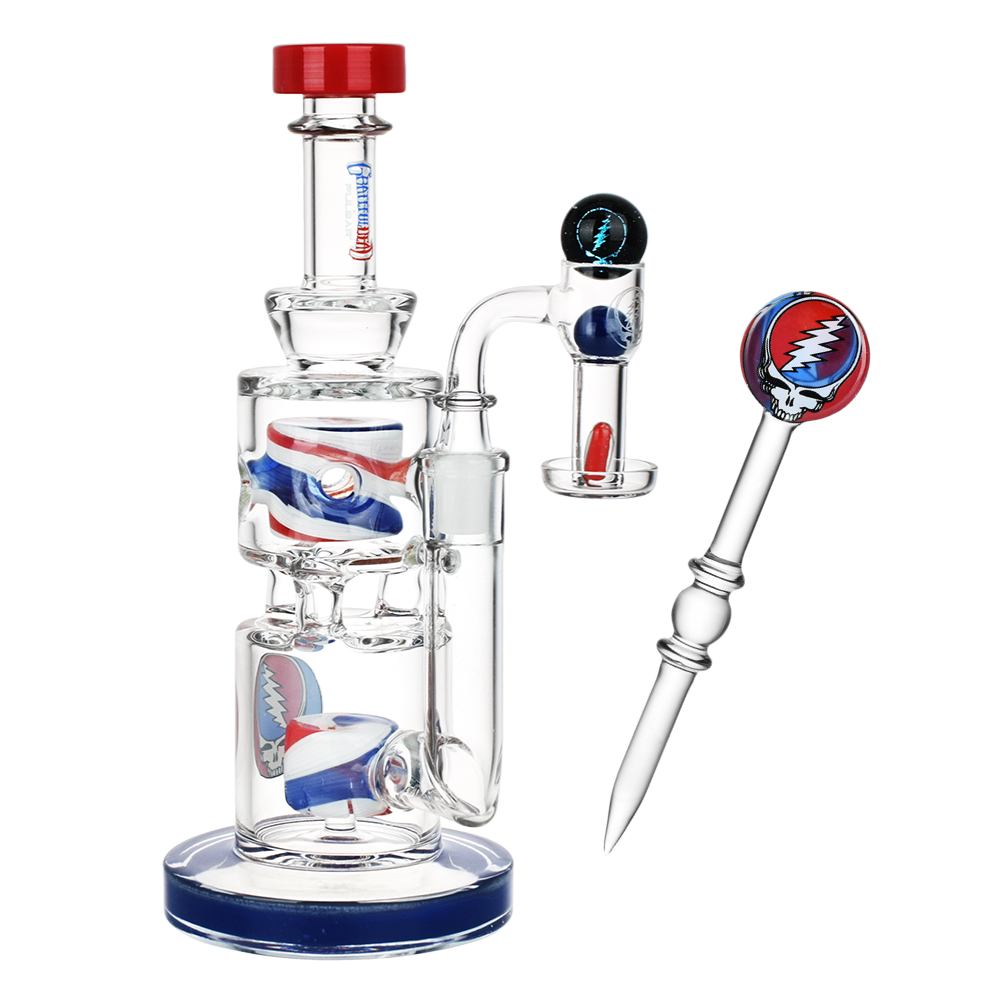 Grateful Dead x Pulsar Stealied Out Dab Rig Set | Front View