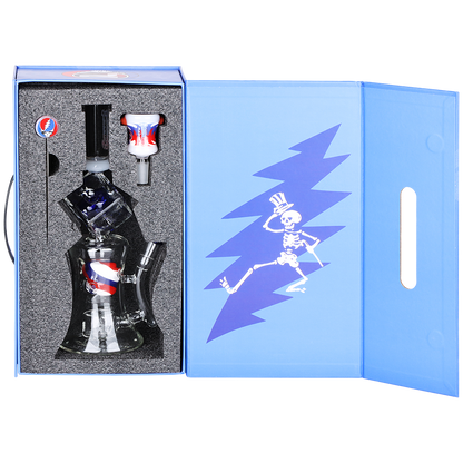 Grateful Dead x Pulsar Tesseract Hypercube Bong Set | Gift Box Packaging | Open View