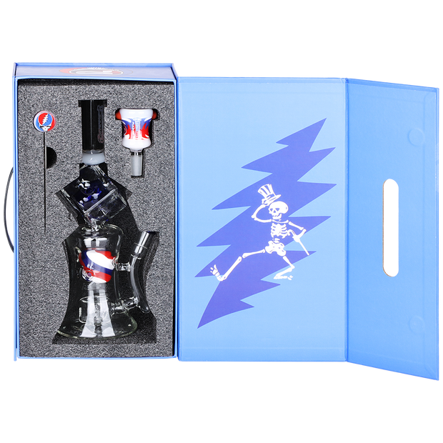 Grateful Dead x Pulsar Tesseract Hypercube Bong Set | Gift Box Packaging | Open View